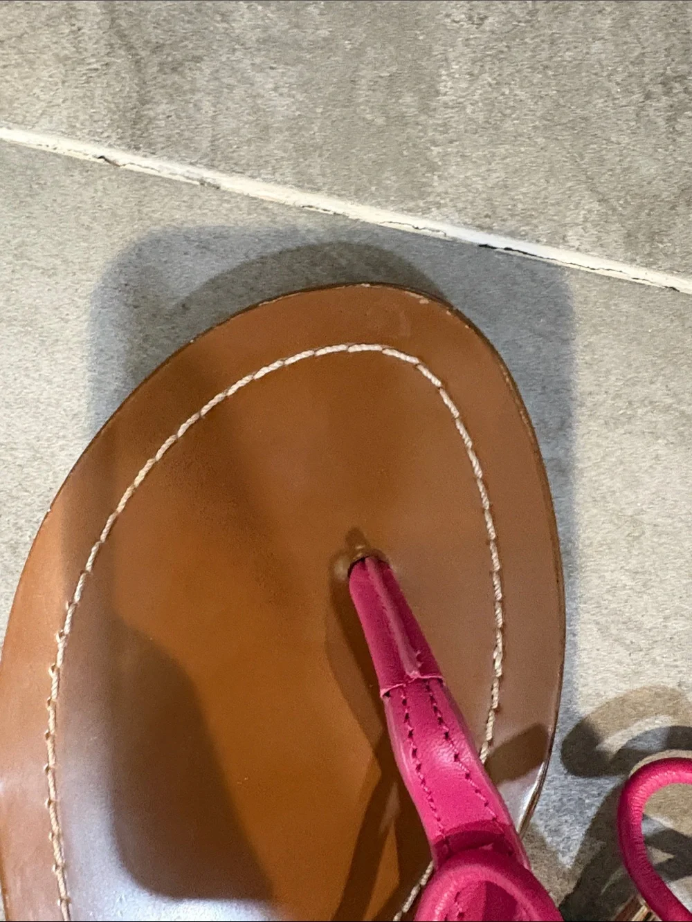 kate spade Hot Pink Leather Knot Thong Sandals